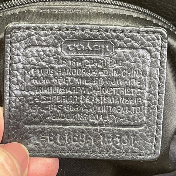 Coach Penelope Carryall Satchel Black Pebbled Leather Shoulder Bag F16532 - Picture 4 of 16